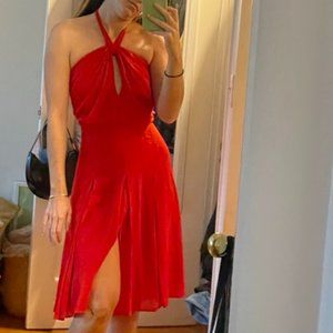 L'AGENCE Crepe Halter Red Dress Size 0